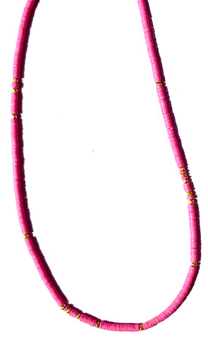 Think Pink Recycled African Bead Necklace