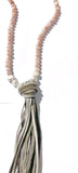 Pink Moonstone Tassel Necklace - SOLD OUT