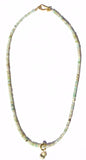 Peruvian Opal with Lemon Quartz Drop Necklace