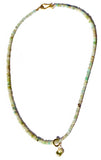 Peruvian Opal with Lemon Quartz Drop Necklace