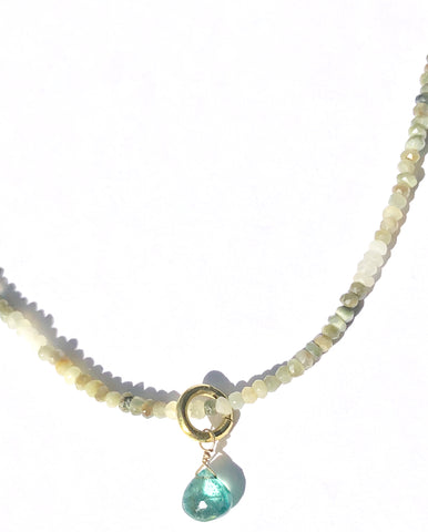 Cat's Eye with Amazonite Drop Necklace