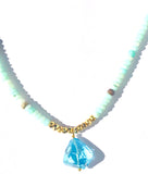 Blue Topaz on Blue Peruvian Opal Necklace - SOLD OUT