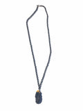Black Tourmaline Crystal on Modern Oxidized Silver Chain Necklace - SOLD OUT