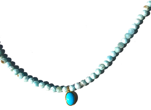 Sea and Sky Larimar & Turquoise Necklace