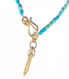 Turquoise & Upcycled Brass Spike Necklace
