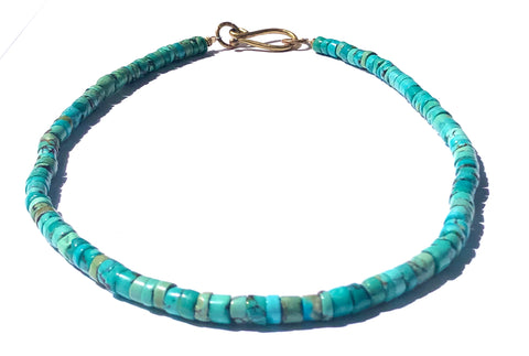 Heishi Cut Turquoise Necklace