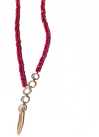 Seeing Red Jade Necklace