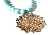 Lotus Flower Turquoise Necklace