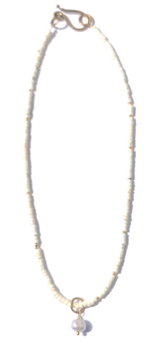 White Turquoise & Pearl Necklace