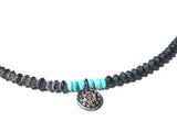 Grey Onyx, Turquoise & Diamond Necklace