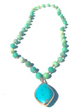 Chrysoprase & Sea Blue Shell Necklace