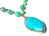 Chrysoprase & Sea Blue Shell Necklace