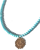 Lotus Flower Turquoise Necklace