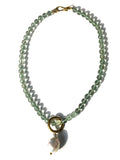 Sea Spray Green Amethyst/Pearl Necklace