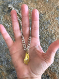 Open Hand Brass & Silver Necklace