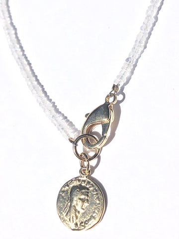 Moonstone & Coin Necklace