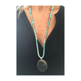 Black & Blue Turquoise/Black Tourmaline Necklace