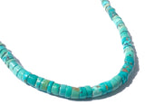 Long Heishi Cut Turquoise Necklace