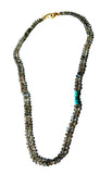Just a Pop! Labradorite & Turquoise Necklace