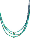 Small But Mighty Turquoise with Tsavorite/18k Charm Necklace
