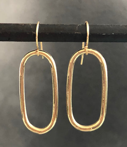 Golden Oval Earrings